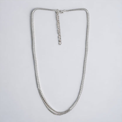 Silver Multi String Necklace Chain For Women & Girls