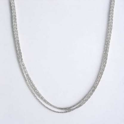 Silver Multi String Necklace Chain For Women & Girls