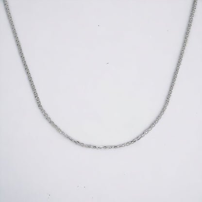 Silver Close Link Necklace Chain For Women & Girls