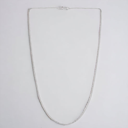 Silver Box Necklace Chain For Women & Girls
