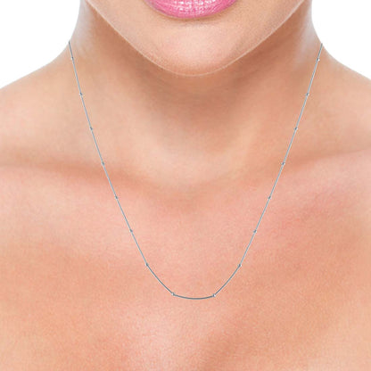 Silver Ball Necklace Chain For Women & Girls