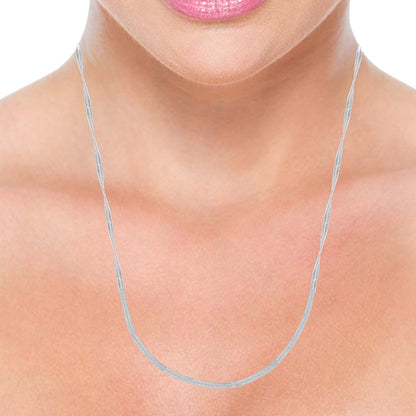 Silver Snake Necklace Chain For Women & Girls