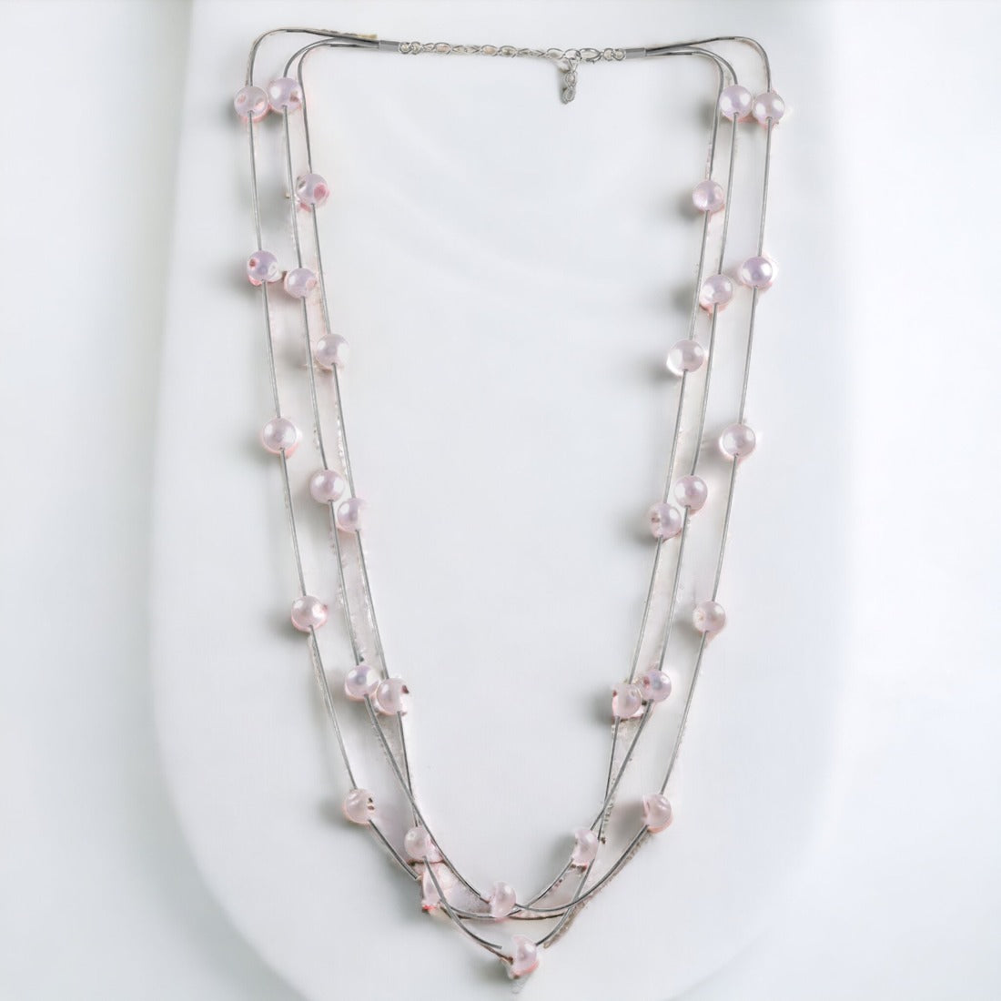 Silver Multi Silver Pearls Necklace For Women & Girls