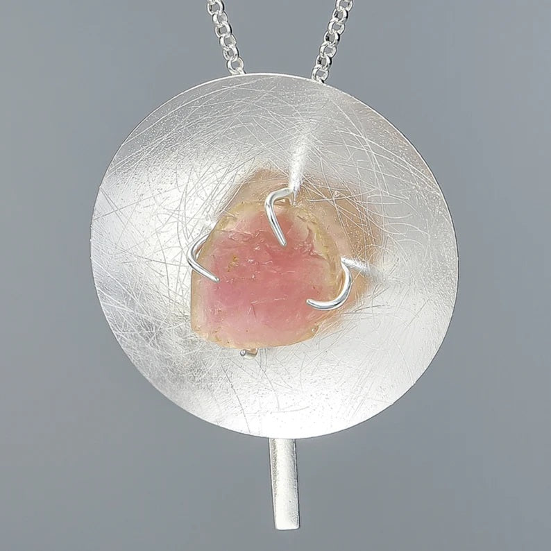 Sterling Silver Stoned Necklace For Women & Girls