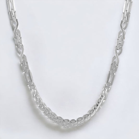 Pure Sterling Silver Figaro Chain For Men & Boys