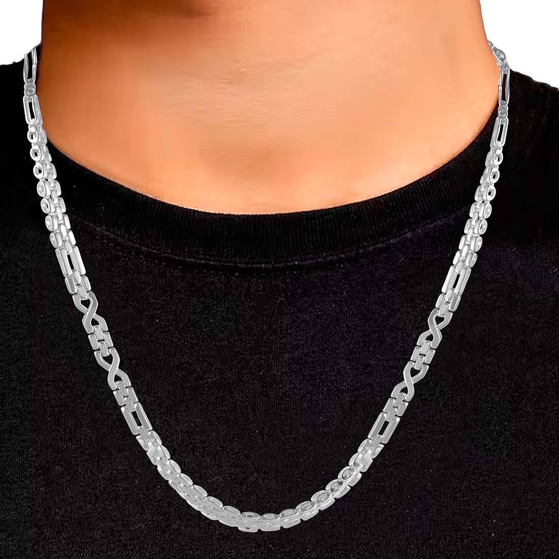 Sterling silver figaro necklace online