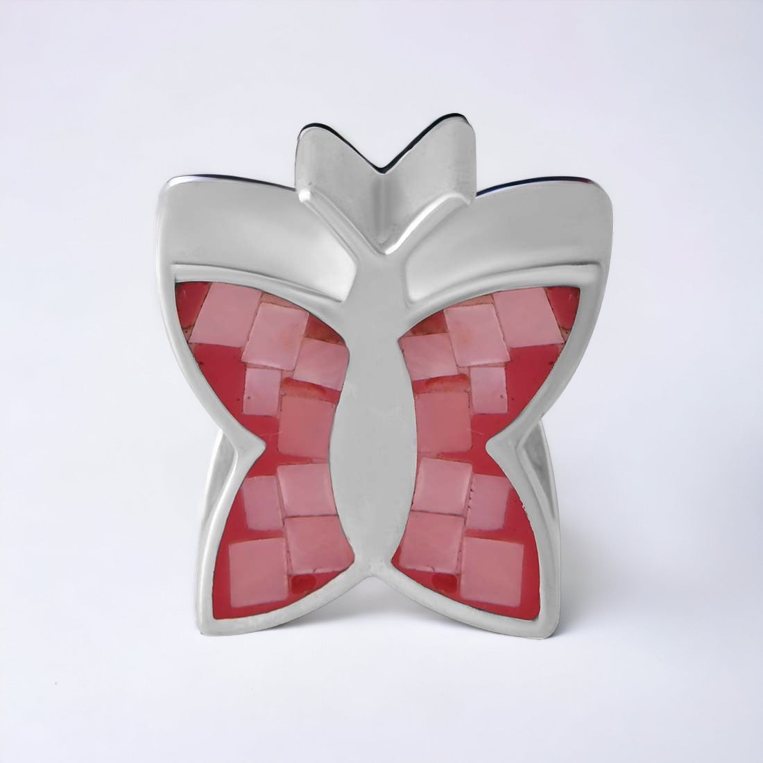 Red Butterfly Pendant With Chain For Women & Girls