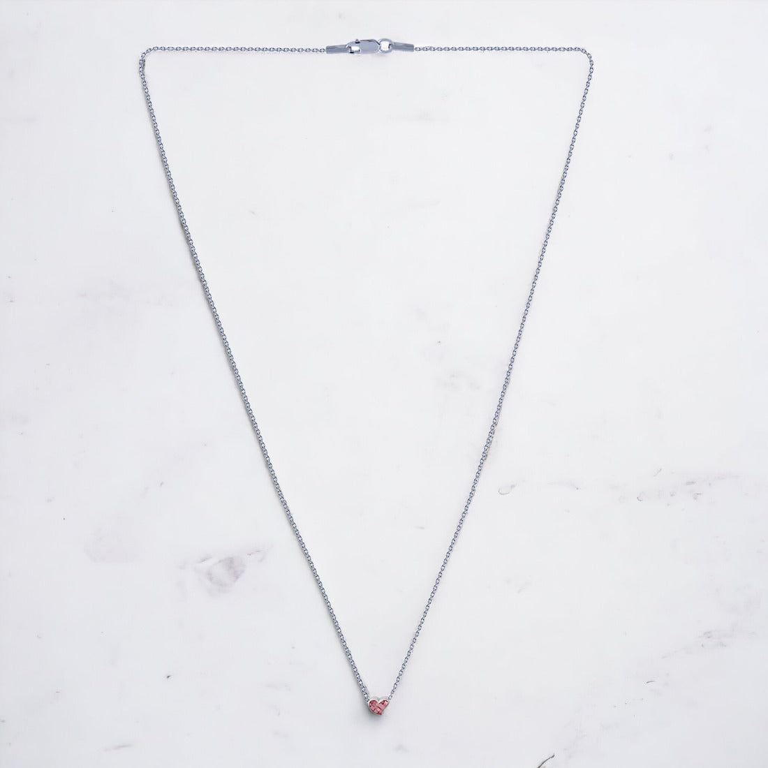 Red-Love Heart Pendant With Chain For Women & Girls