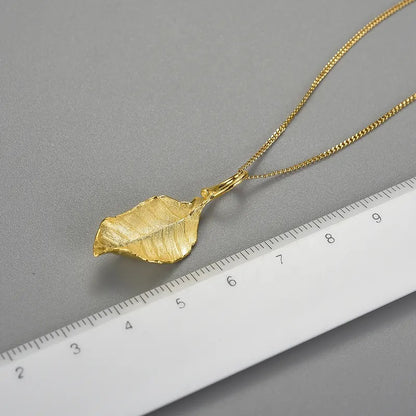 Golden Leaf Pendant For Women & Girls