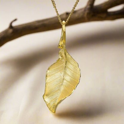 Golden Leaf Pendant For Women & Girls