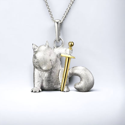 Silver Squirrel Pendant For Women & Girls