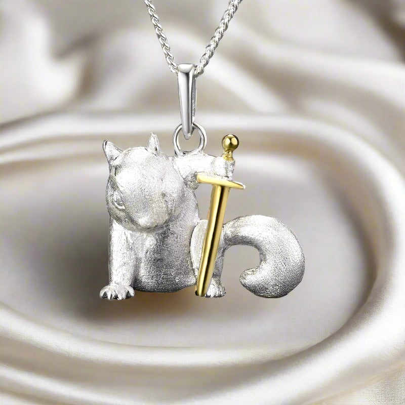 Silver Squirrel Pendant For Women & Girls