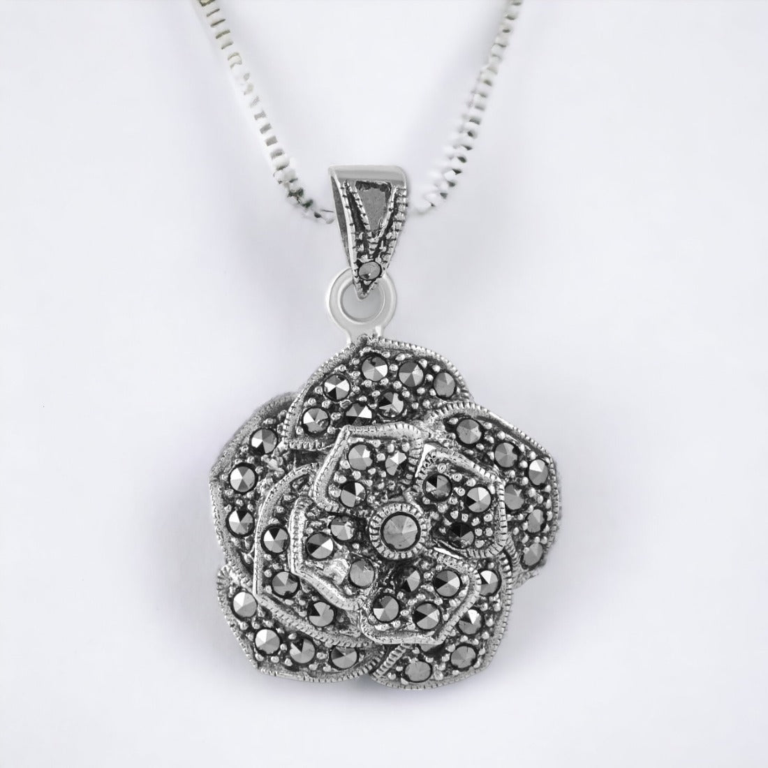 Moon Tarnish Oxidized Rose Flower Pendant For Women & Girls(Without Chain)