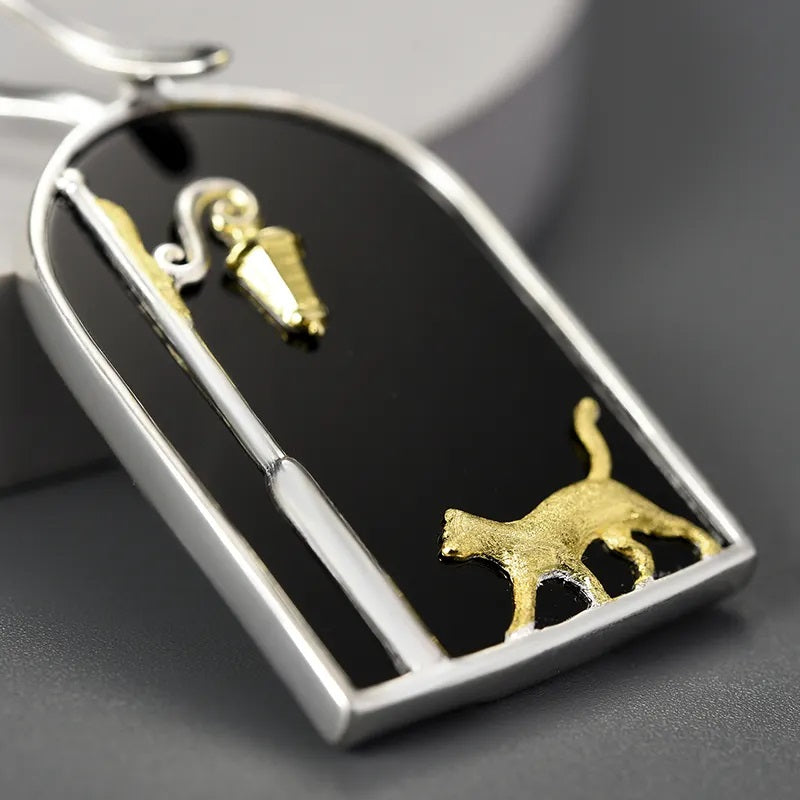 Cat At Door Pendant For Women & Girls(Without Chain)