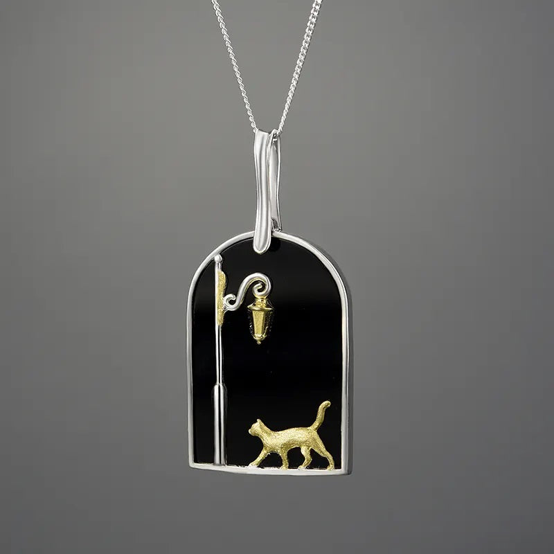Cat At Door Pendant For Women & Girls(Without Chain)