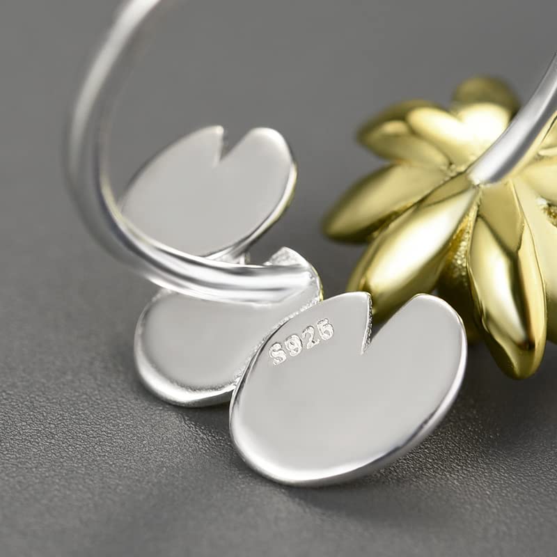 Lotus with Leaves Ring For Women & Girls