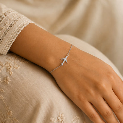 Sterling Silver Fly High Charm Bracelet For Women & Girls