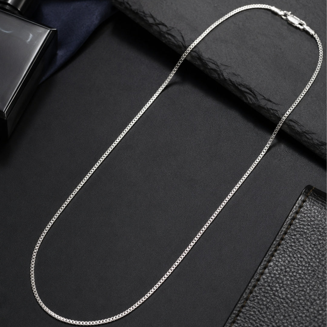 Sterling Silver Box Link Chain for Men and Women