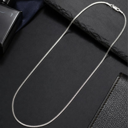 Sterling Silver Box Link Chain for Men and Women