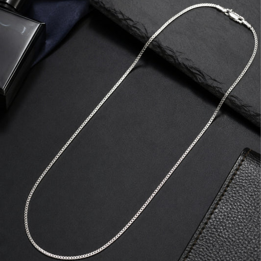 Sterling Silver Box Link Chain for Men and Women