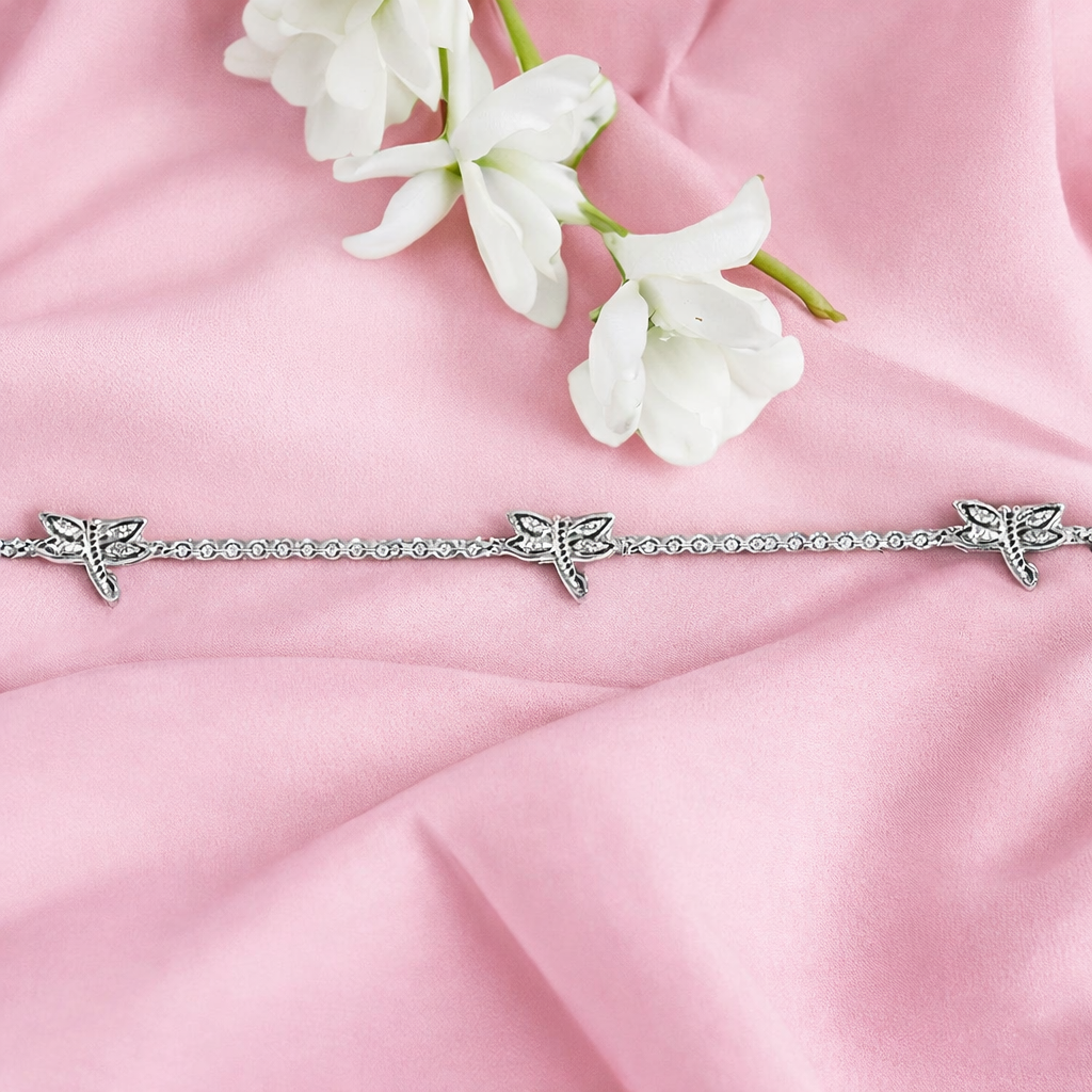 Aeris Dragonfly Sterling Silver Link Bracelet for Women & Girls