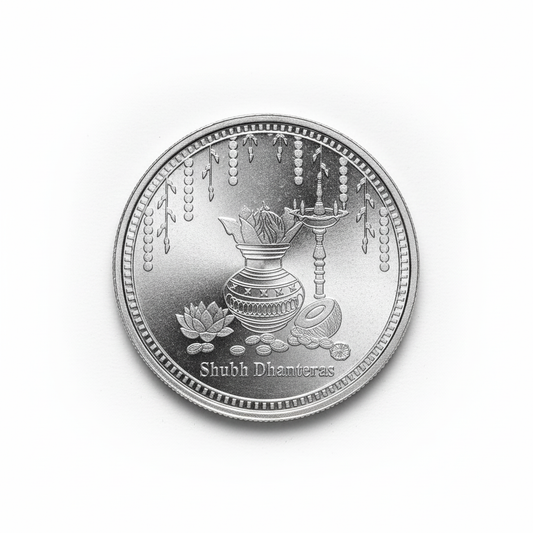 Shubh Dhanteras Silver Coin - Pure 999 Fine Silver