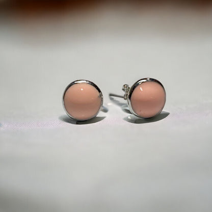 Round Pink Stud Earring For Women & Girls