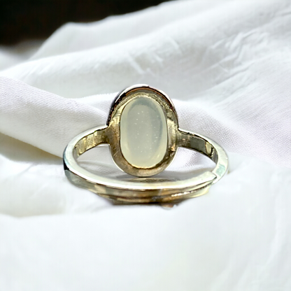 Certified Moonstone Silver Adjustable Ring for Men & Women (Grade-B)