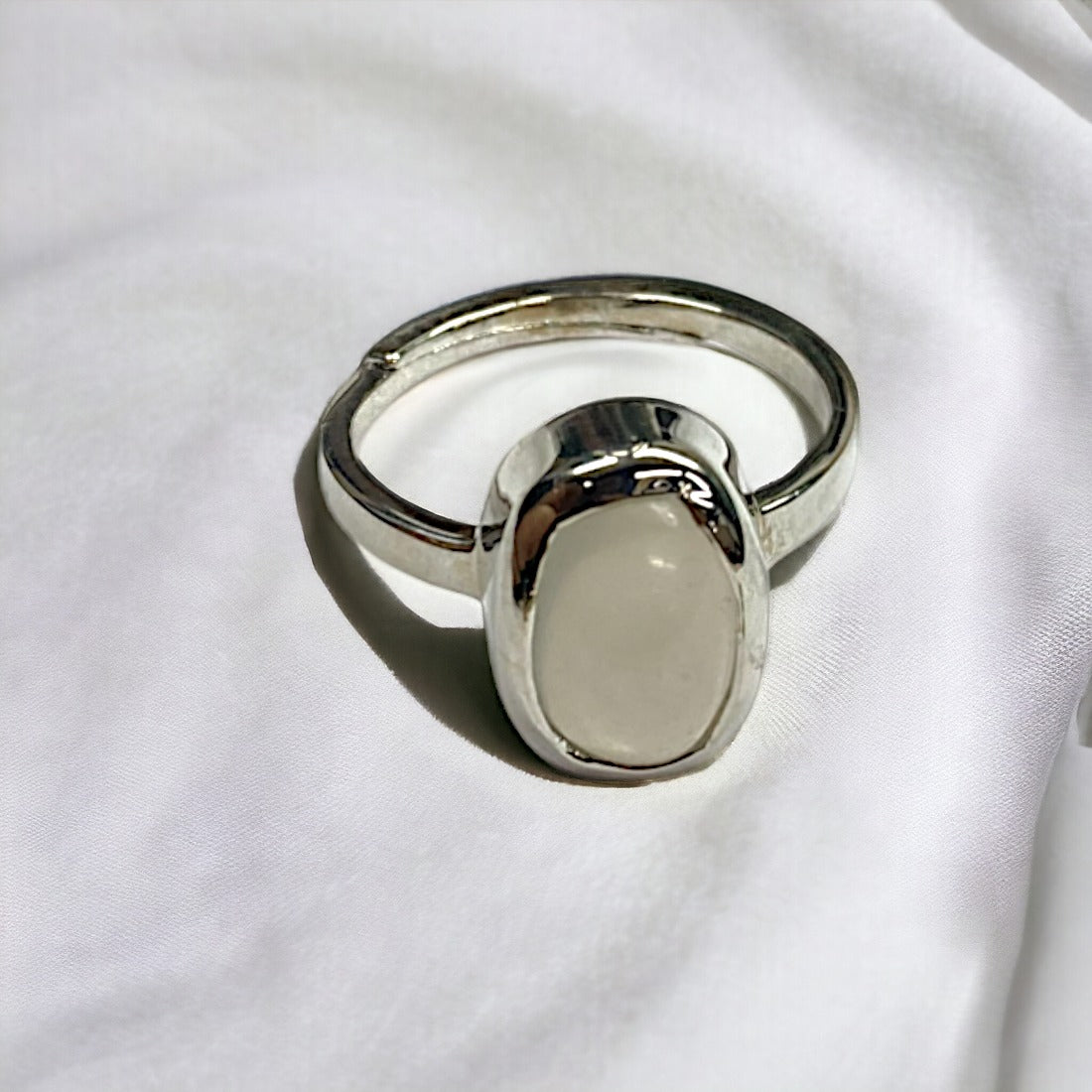 Certified Moonstone Silver Adjustable Ring for Men & Women