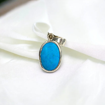 Certified Natural Firoza Silver Pendant for Men & Women