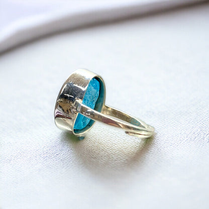 Certified Natural Firoza Silver Adjustable Ring for Men & Women