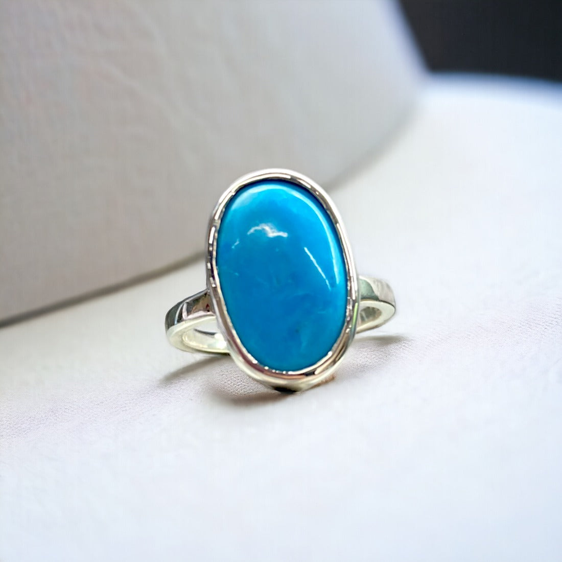 925 Sterling Silver Adjustable Firoza (Turquoise) Rings for Men & Women with Certified Natural Gemstone