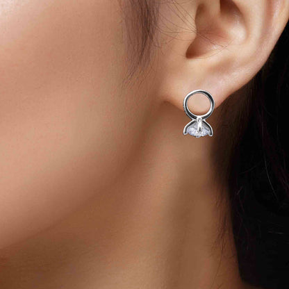 Sterling silver solitaire stud earrings for women and girls