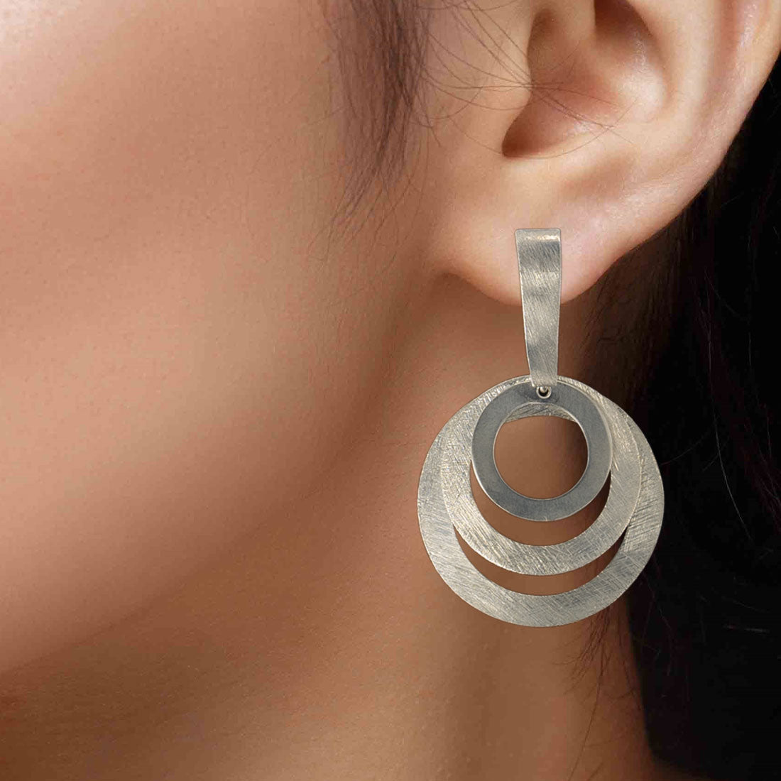 925 Sterling Silver Circular Cut Drop Earrings for Women & Girls
