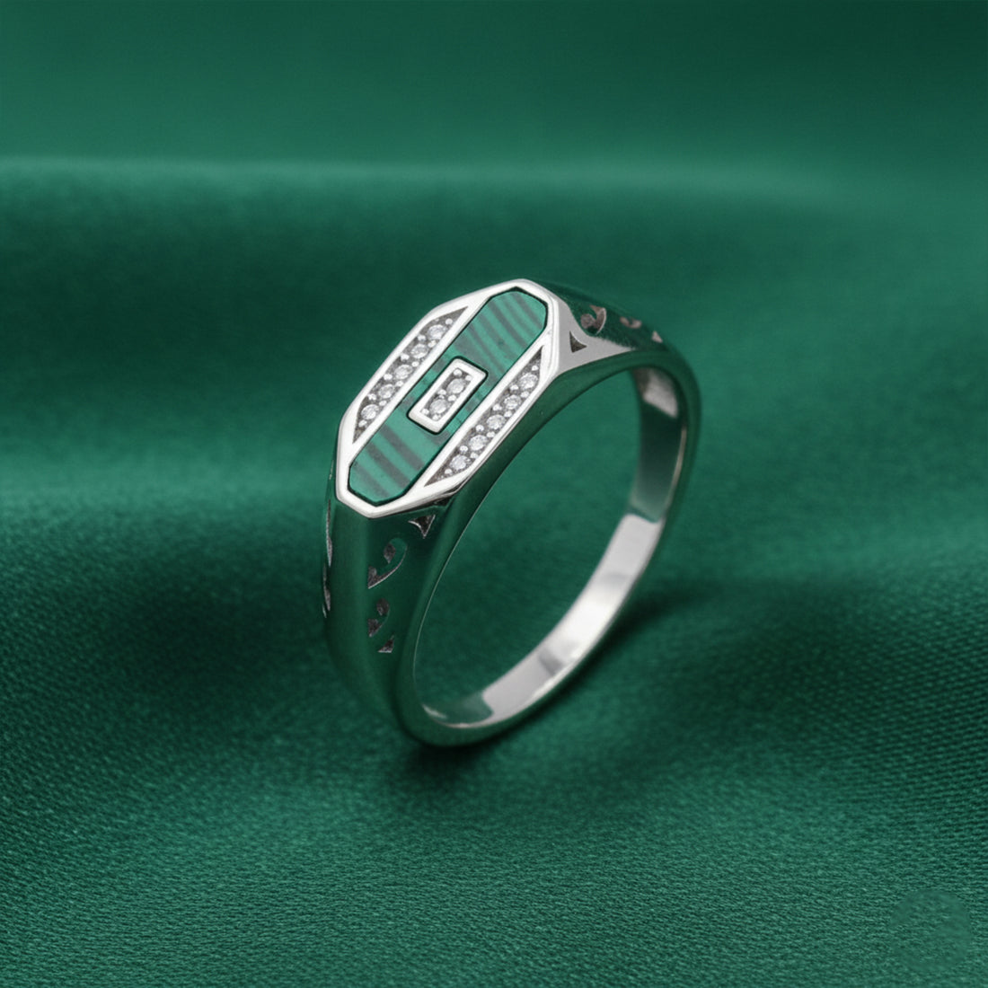 Sterling Silver EterKnight Green Portal Ring for Men