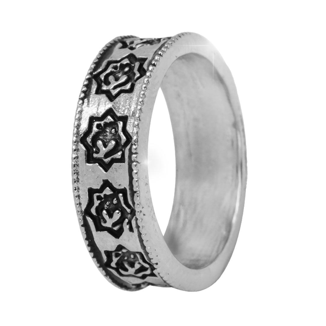 Sterling Silver EterKnight Antique Floral Oxidised Ring for Men
