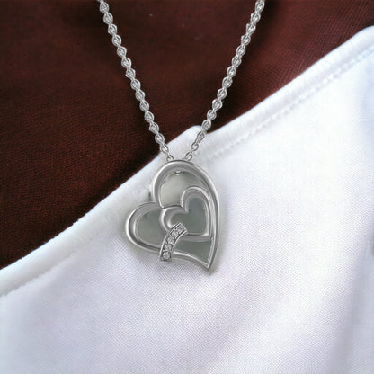 Heart To Heart Pendant With Chain For Women & Girls