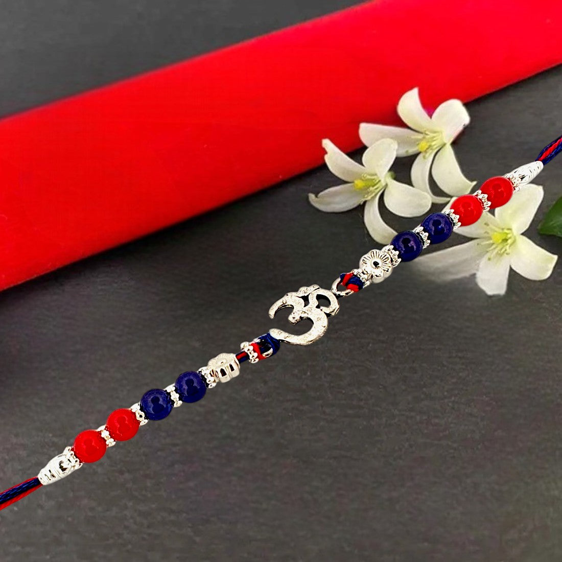 Sterling Silver Oxidized Om Rakhi