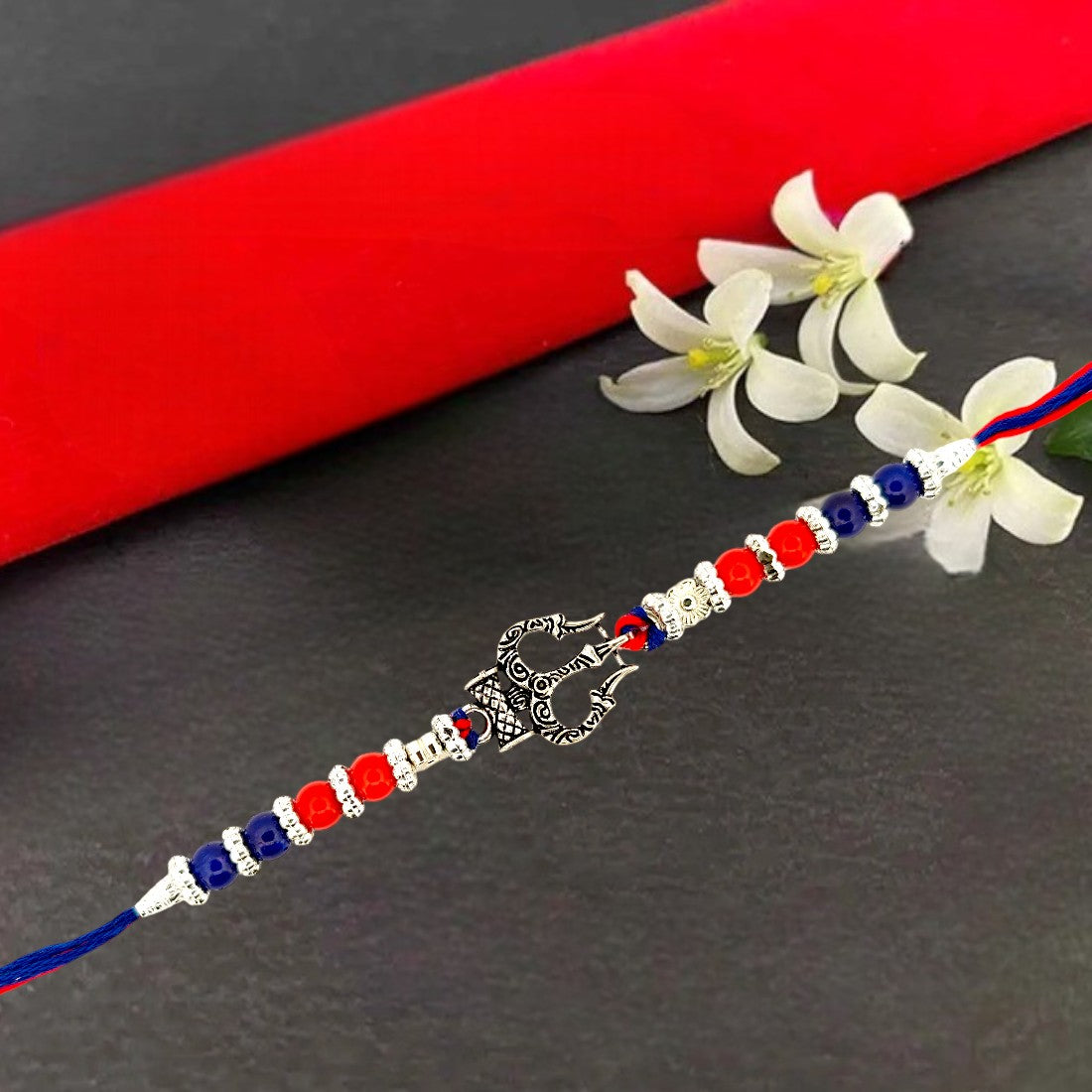 Sterling Silver Oxidized three spears Rakhi