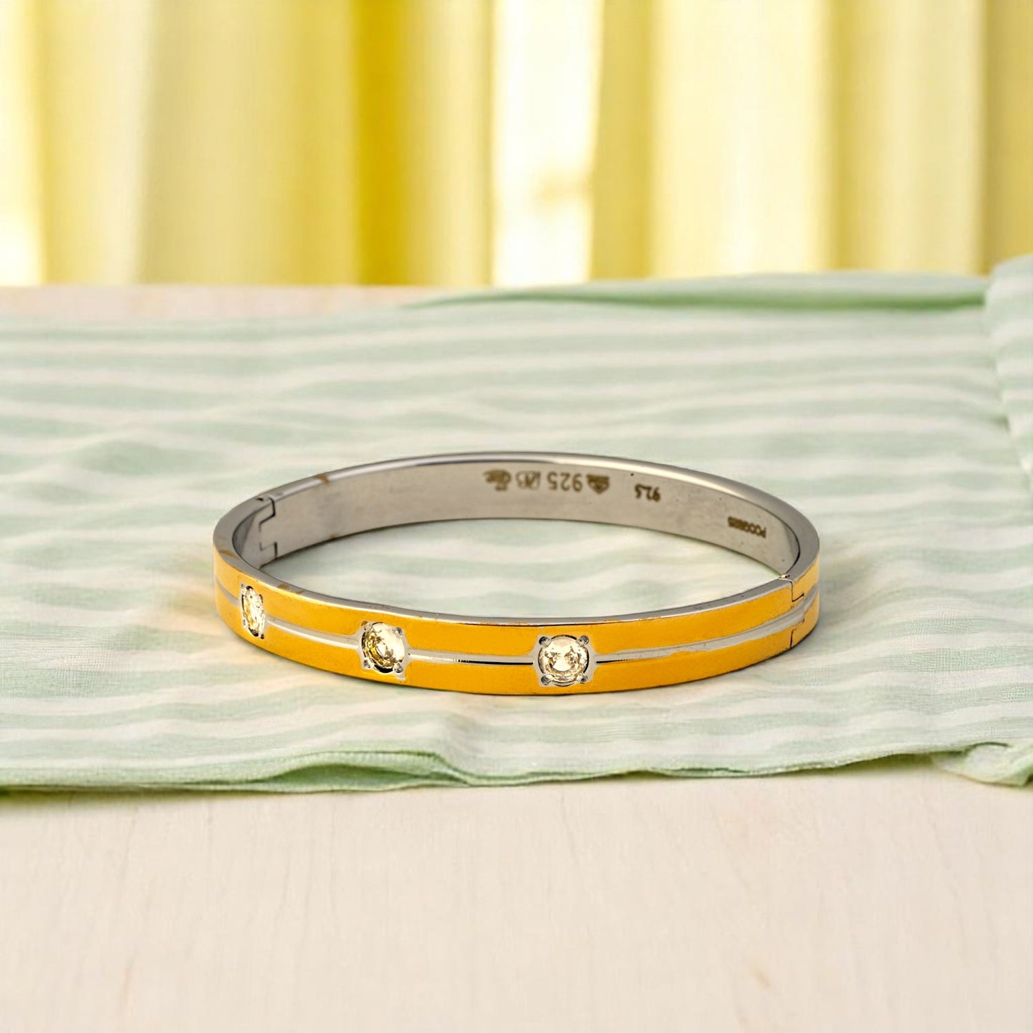 Sterling Silver Gold Plated Dual tone Studded Bracelet for Men and Boys