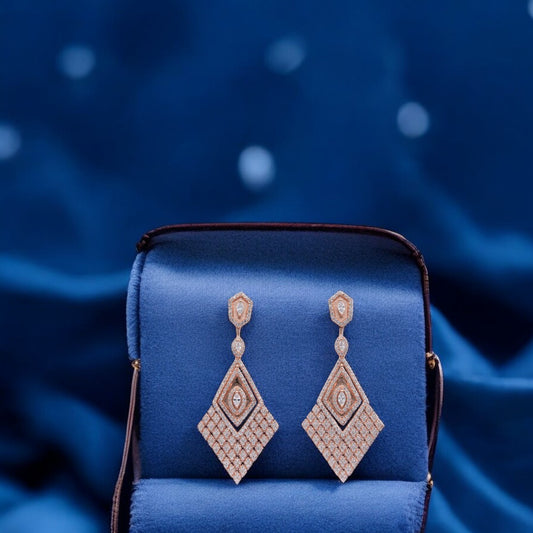 Rosegold Diamond cut Drop earrings for women and girls