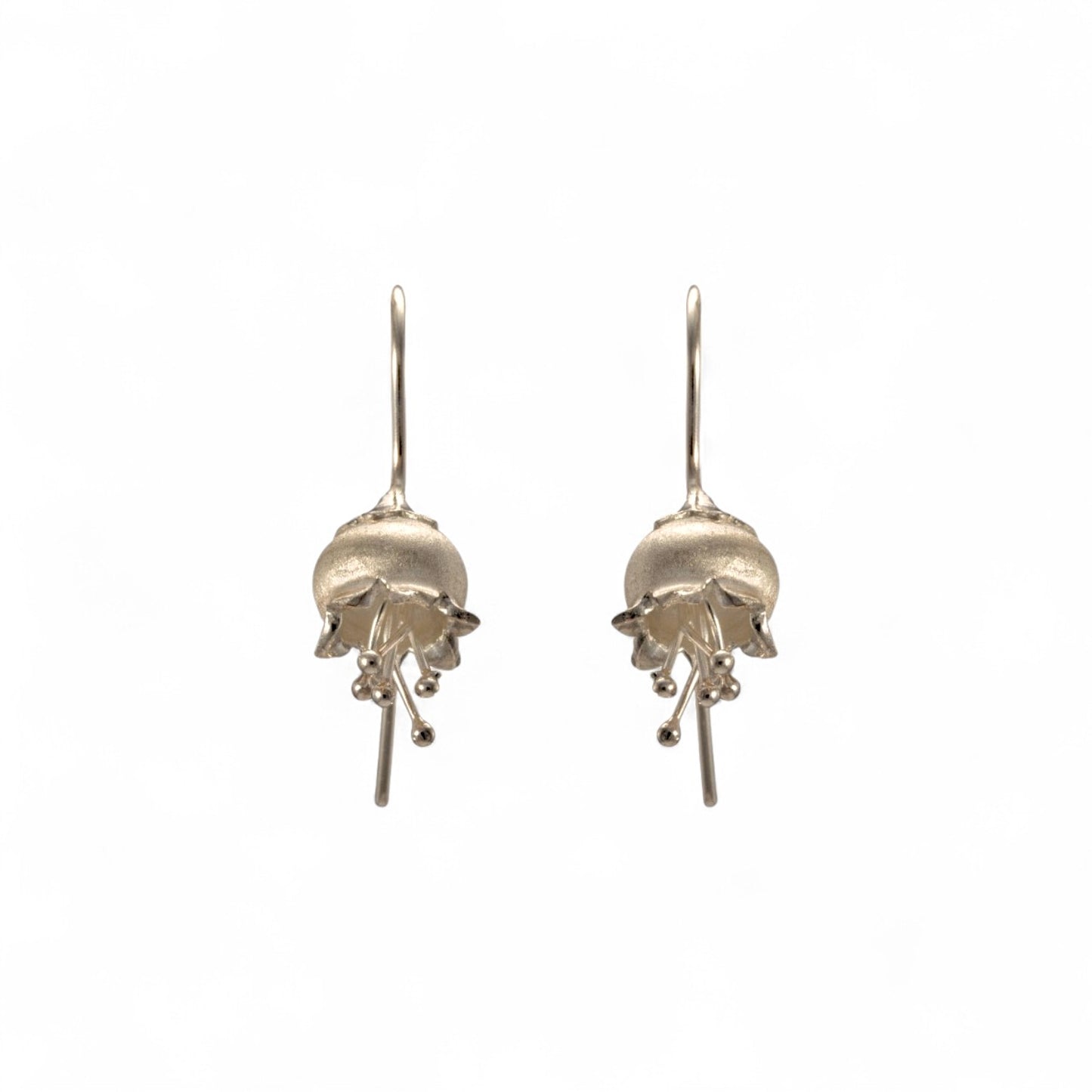 Sterling Silver Flower Design Hook Earrings for Women and Girls