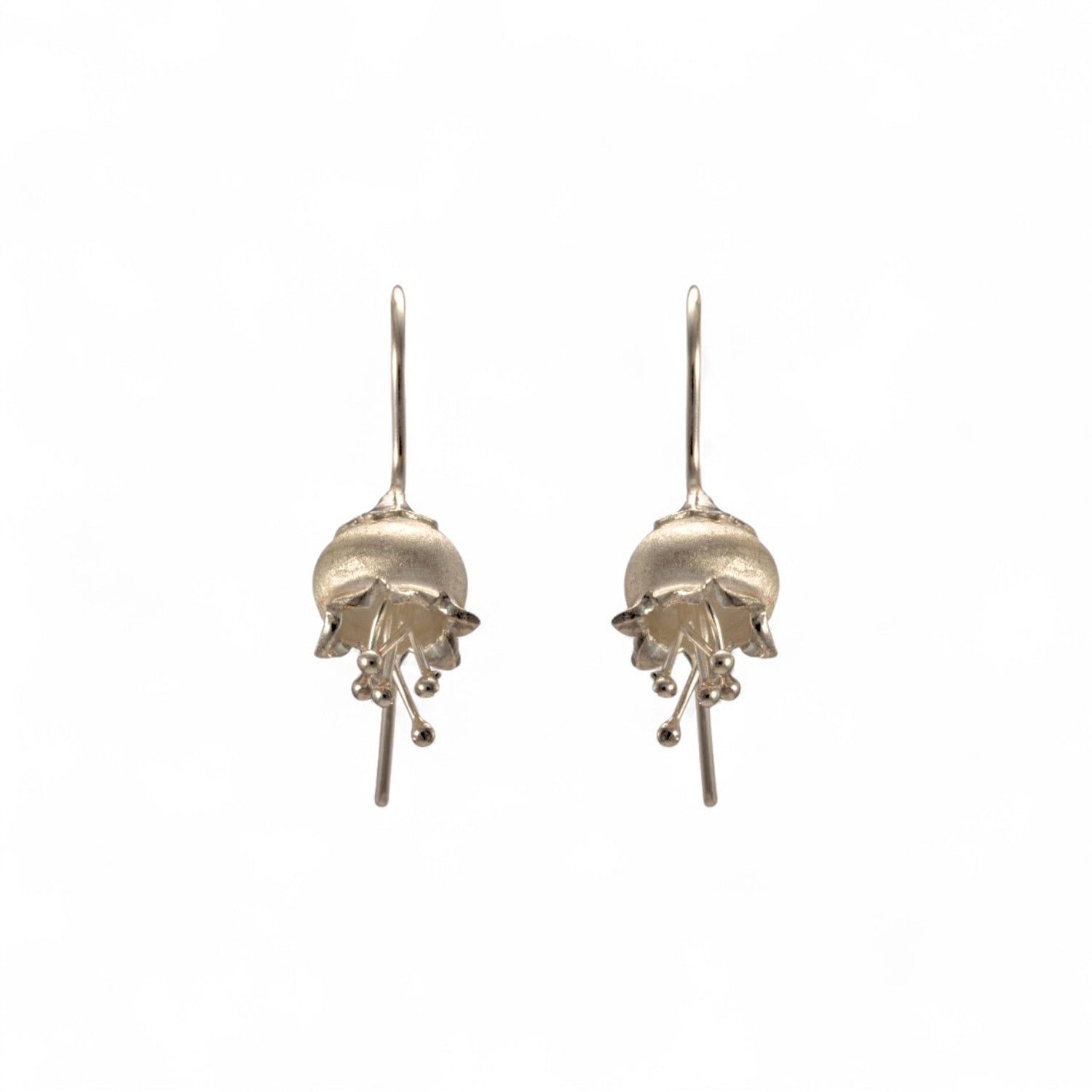 Sterling Silver Flower Design Hook Earrings for Women and Girls