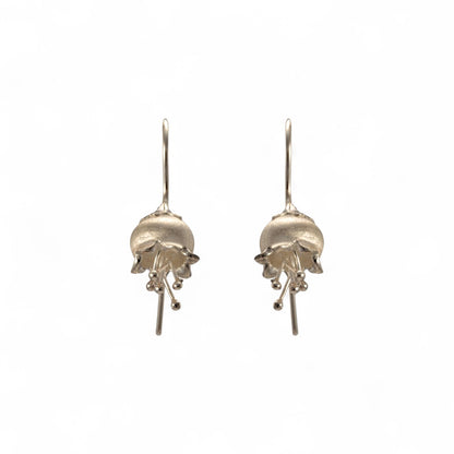 Sterling Silver Flower Design Hook Earrings for Women and Girls