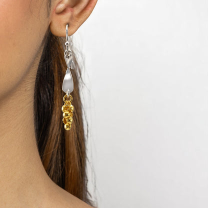 Sterling Silver Gold Plated Twisted Earrings for Women and Girls