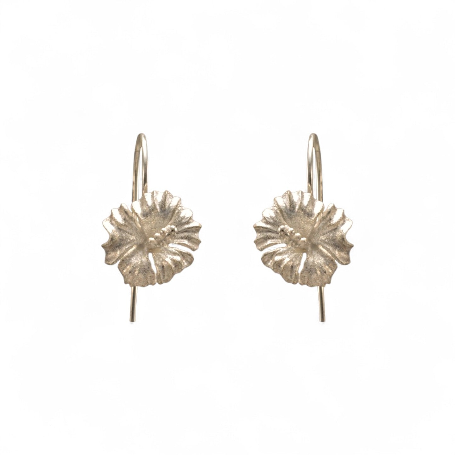 Sterling Silver Hibiscus Flower Earring for Women and Girls