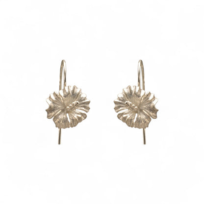 Sterling Silver Hibiscus Flower Earring for Women and Girls