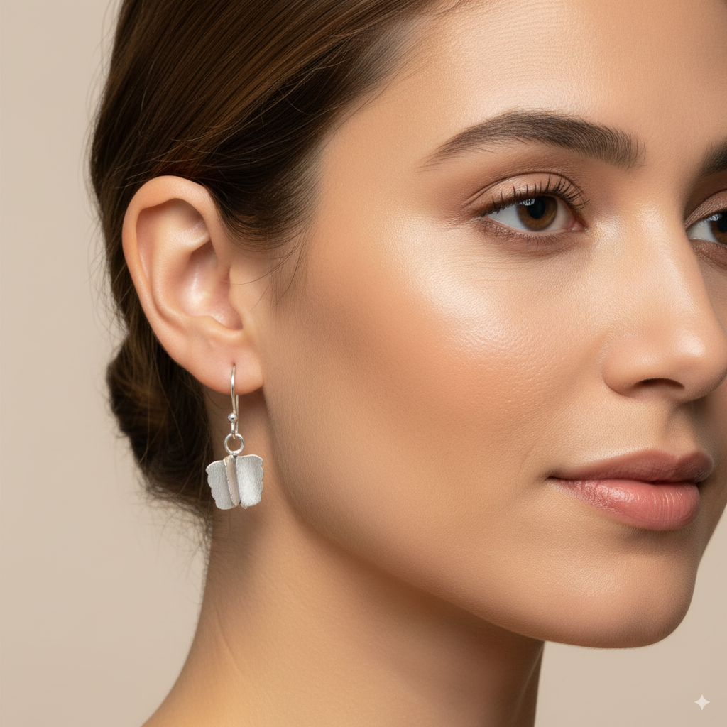Sterling Silver Butterfly Hook Earrings for Women and Girls
