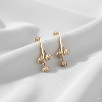 Sterling Silver Floral Drop Earrings for Women and Girls