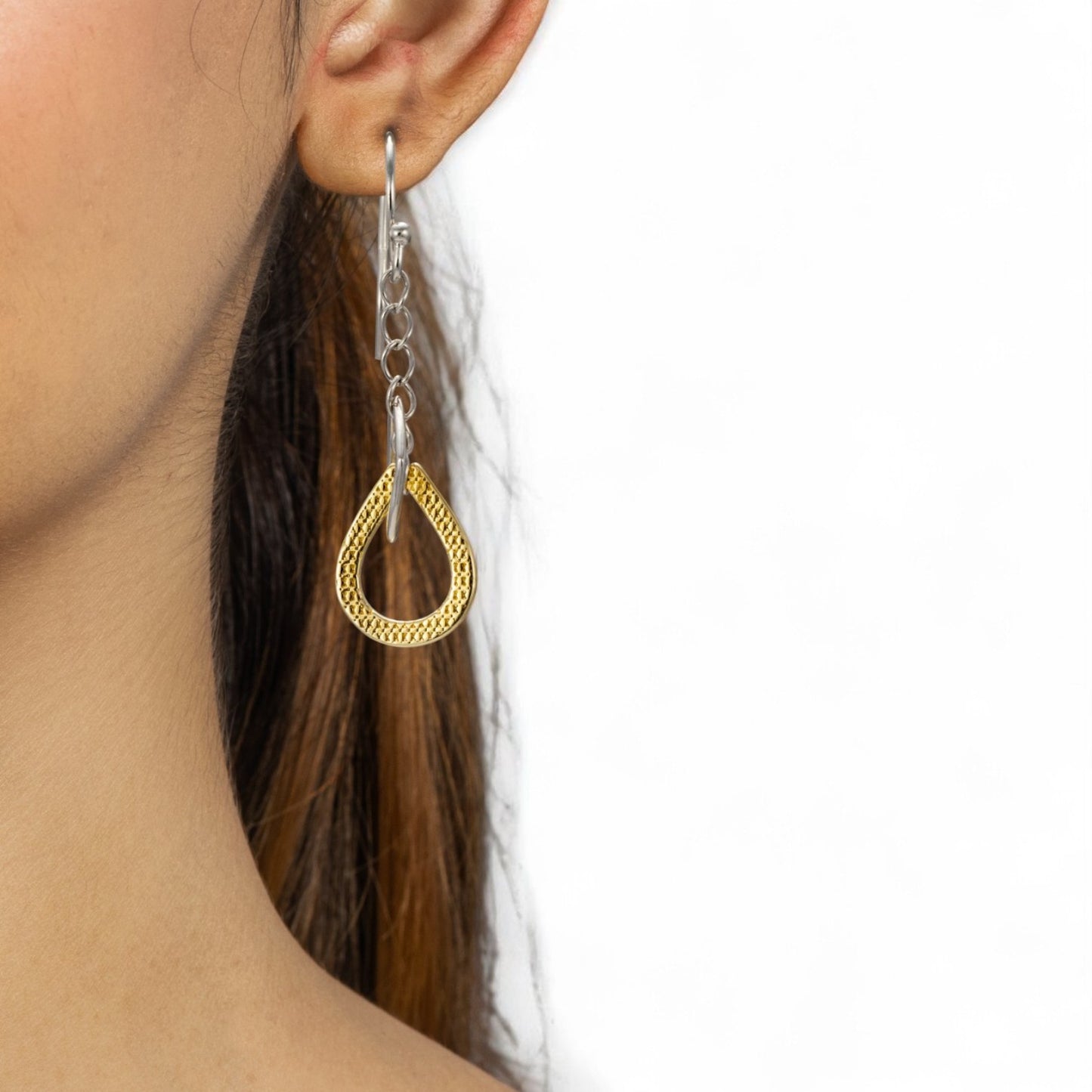 Sterling Silver Gold plated Tear drop earrings for Women and Girls